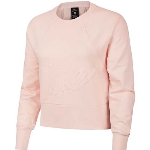 Nike get fit dry fleece lux Crew in pale pink - Picture 1 of 5